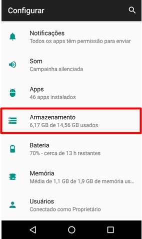 Escolher local armazenamento Android