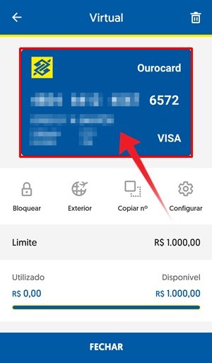 Cartão virtual Banco do Brasil como usar