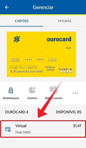 Como bloquear cartão virtual Banco do Brasil