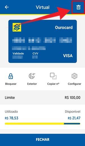 Como excluir cartão Banco do Brasil