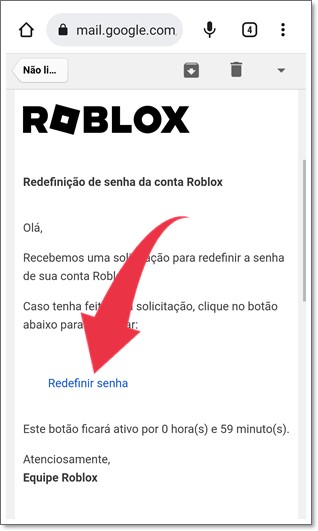 Como mudar senha do Roblox pelo e-mail