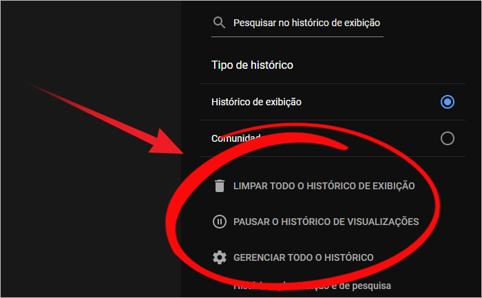 Como deletar histórico vídeos Youtube